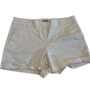 Ann Taylor Womens Chino Shorts Mid Rise Lightweight Stretch White Size 14